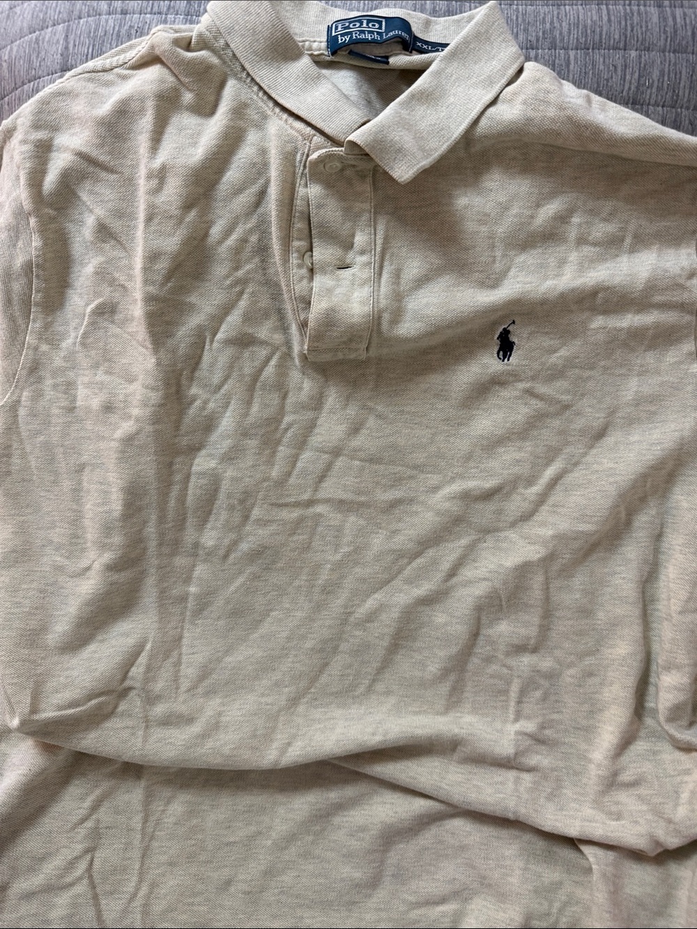 Polo by Ralph Lauren Beige Polo Shirt with Navy Pony